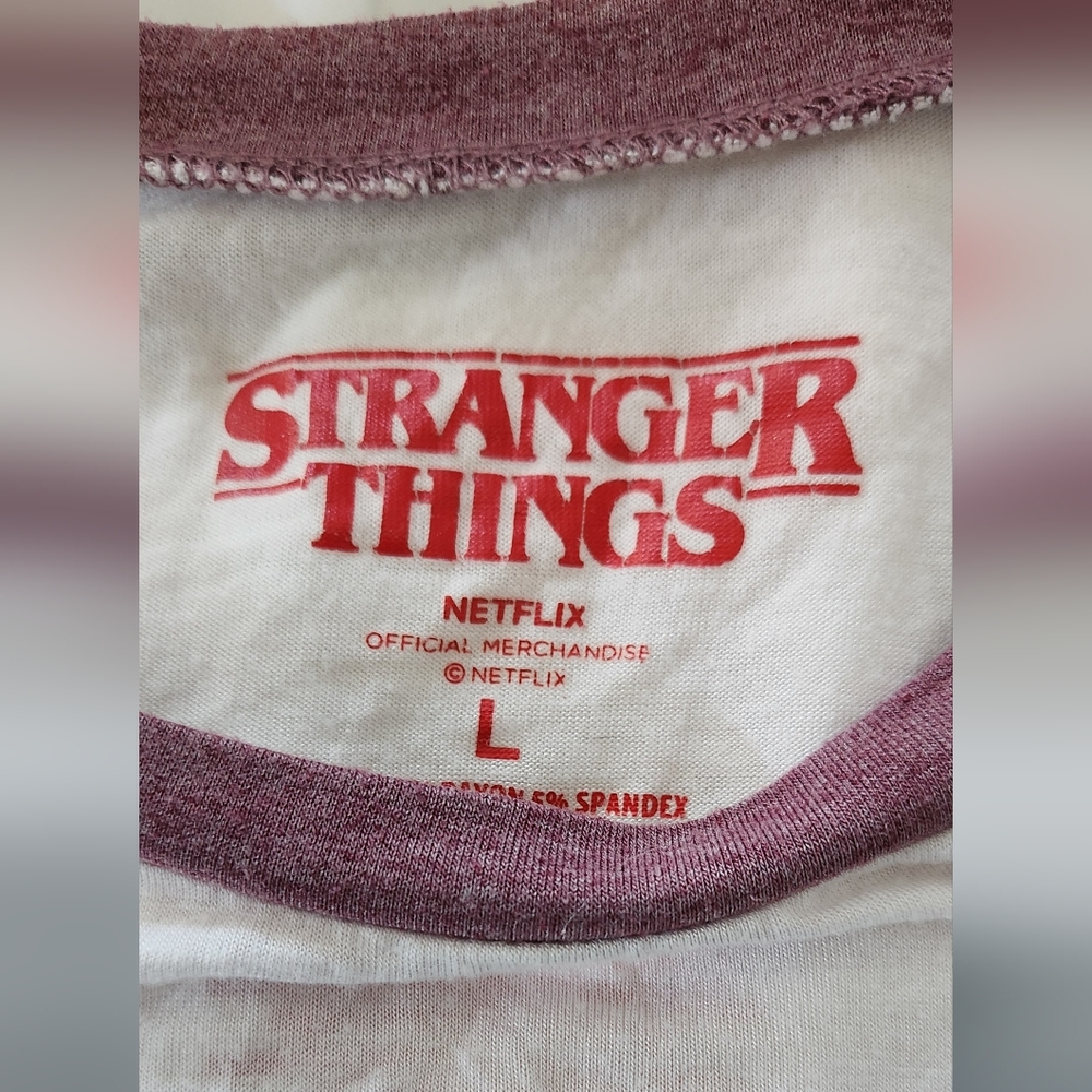 Stranger Things Raglan Tee - Maroon & White - Picture 2 of 4